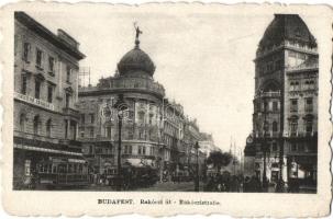 Budapest VIII. Rákóczi út, villamos, fogorvos, takarékpénztár, üzletek