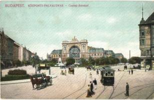 1909 Budapest VII. Keleti (Központi) pályaudvar, villamos (fa)