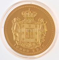 DN "Történelmi aranypénzek - I. Lajos 10.000 Reis 1884"" aranyozott Cu-Ni utánveret &...