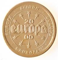 2000. "Európa - Naptár 2000" Au emlékérem tanúsítvánnyal (0,5g/0.585) T:PP 2000. "Europe - Calendar 2000" Au commemorative coin (0,5g/0.585) C:PP