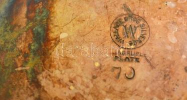 Wallace Bros ezüstözött alpakka kis kiöntő, vésett mintákkal, m: 11 cm