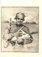 1944 II. világháborús honvéd húsvéti üdvözlet / WWII Hungarian military Easter greeting s: Markó Lajos