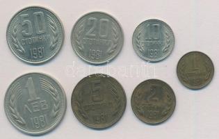 Bulgária 1981. 1s-1L (7xklf) T:1- Bulgaria 1981. 1 Stotinka - 1 Lev (7xdiff) C:AU