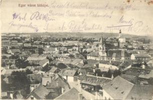 Eger, látkép. Engländer Adolf kiadása + K.u.K. Reservespital in Eger (EK)