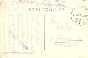 Eger, látkép. Engländer Adolf kiadása + K.u.K. Reservespital in Eger (EK)