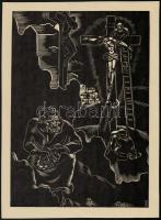Dallos Hanna (1907-1944): Jézus élete. 3 db fametszet, papír, jelzett a dúcon, 28×20 cm