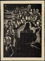 Dallos Hanna (1907-1944): Jézus élete. 3 db fametszet, papír, jelzett a dúcon, 28×20 cm