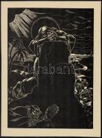 Dallos Hanna (1907-1944): Jézus élete. 3 db fametszet, papír, jelzett a dúcon, 28×20 cm