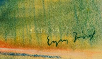 Egry jelzéssel: Csónakban. Pasztell, papír, 29×39 cm