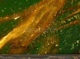 Rudnay jelzéssel: Ház a domb tetőn. Olaj, karton, sérült, keretben, 34×26 cm