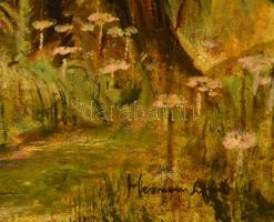 Herman jelzéssel: Erdő részlet. Olaj, karton, keretben, 71×59 cm