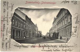 1904 Szombathely, Széll Kálmán utca, Strobl Alajos vendéglője, étterem. Özv. Fekete Istvánné kiadása (EK)