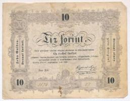 1848. 10Ft Kossuth Bankó T:III fo. Adamo G111