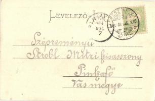1904 Keszthely, Fő utca, Balatoni Múzeum Egyesület, M. kir. posta és távirda hivatal, Gyógyszertár, ...