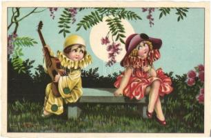 Serenade, children Italian art postcard, CCM 2461. s: A. Bertiglia
