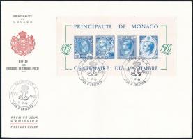 100 éves a bélyeg blokk FDC-n, Centenary of stamp block FDC