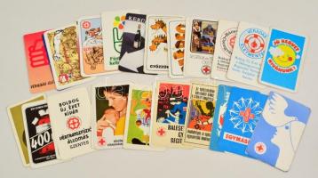1967-1989 29 db kártyanaptár, többségében Magyar Vöröskereszttel, véradással kapcsolatos kártyanaptárak