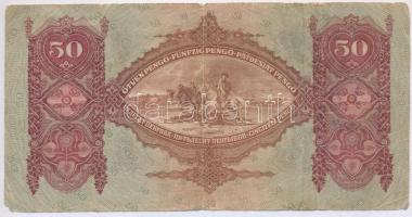 1932. 50P rajta hamis horogkeresztes felülbélyegzés (fake overprint) T:III,III-