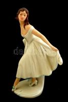 Pirkenhammer balerina, kézzel festett, jelzett, hibátlan, m: 21 cm