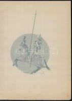 1890 Louis Vallet (1856-1940 Lovas katonákat ábrázoló 5 db színes fametszet. / Wood engravings of ho...