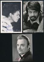 Operaénekesek, színészek által dedikált fotók, Antalffy Albert, Hollai Kálmán, stb., 5 db