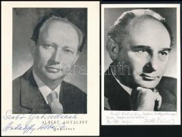 Operaénekesek, színészek által dedikált fotók, Antalffy Albert, Hollai Kálmán, stb., 5 db