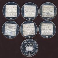 Ausztria 1974-76. 100Sch Ag (7klf db) "Téli olimpia-Innsbruck" komplett sor, bécsi és hall...