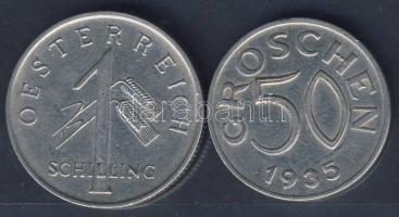 Ausztria 1934. 1Sch + 1935. 50Gr T:2/3
