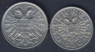 Ausztria 1934. 1Sch + 1935. 50Gr T:2/3