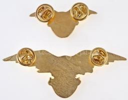 DN "A Turul Őrzője" aranyozott, zománcozott jelvény (2x) klf méretben (30x76mm és 18,5x42m...