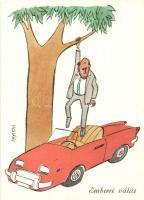 Közlekedési karikatúrák -18 db MODERN motívumos képeslap, képeslapfüzetben - Modern postcard booklet...