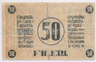 Románia / Temesvár 1919. 50f T:III-,IV
Romania / Timisoara 1919. 50 Fileri C:VG,G
