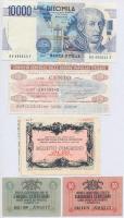 Olaszország / Velence / Osztrák-magyar megszállás 1918. 5c + 50c + 1984. 10.000L + 1977. 100L "Csekk" + DN "Belépőjegy" szárazbélyegzővel T:III Italy / Venice / Austro-Hungarian Occupation 1918. 5 Centesimi + 50 Centesimi + 1984. 10.000 Lire + 1977. 100 Lire "Cheque" + ND "Entry ticket" with embossed stamp C:F