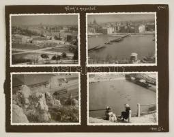cca 1948 Budapesti képek: Bözsi ponton híd, Tabán, Lágymányos. 8 db fotó kartonlapon 9x12 cm