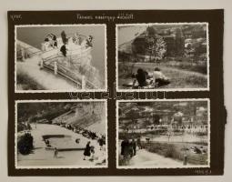 cca 1948 Budapesti képek: Bözsi ponton híd, Tabán, Lágymányos. 8 db fotó kartonlapon  9x12 cm