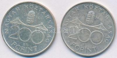 1994. 200Ft Ag "Deák" (2x) T:2