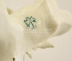 Ens porcelán madár pár, kézzel festett, jelzett, hibátlan, 15 cm