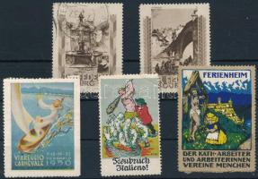 1910-1950 5 db régi külföldi levélzáró