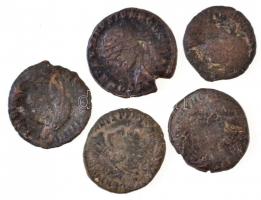 Római Birodalom 5db-os vegyes római rézpénz tétel a Kr. u. III-IV. századból T:2-,3 Roman Empire 5pcs of various Roman copper coins from the 3rd and 4th century AD C:VF,F