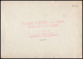 cca 1920 Caproni repülőgép gyári fotója, hátoldalon pecséttel jelzett, sarkain törésnyomokkal, 17,5×...