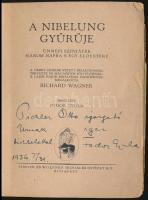 Richard Wagner: A Nibelung gyűrűje. Ismerteti Fodor Gyula. Bp.,1936,Singer és Wolfner. Kiadói papírk...