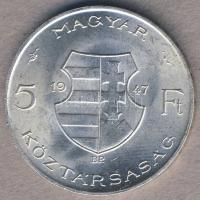 1947. 5Ft Ag "Kossuth" T:1