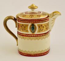 Alt Wien és Baruch, Temesvár jelzéssel ellátott porcelán tea vagy kávé kiöntő. részben kézzel festett, hibátlan. 16 cm