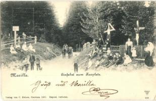 1901 Marilla, Marila; Bejárat a gyógyfürdőbe / Einfahrt zum Kurplatz /  entrance to the spa (EK)