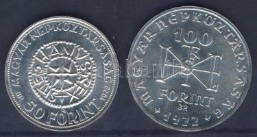 1972. 50Ft Ag + 100Ft Ag "Szt. István" pár T:BU