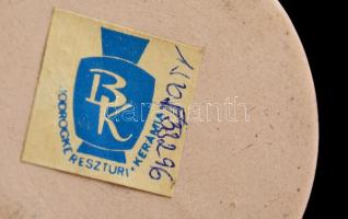 900 éves Szolnok bodrogkeresztúri mázas kerámia vázácska 11 cm