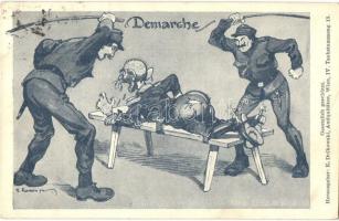 'Demarche' / Punishment, military humour, L. Schwabe, artist signed (EK)