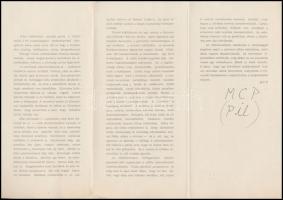 Molnár C. Pál (1894-1981) festő által aláírt kiállítási prospektus