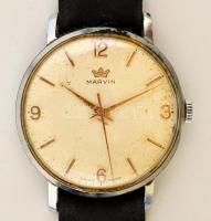 Mechanikus Marvin karóra, működik, régi bőr szíjjal
