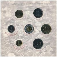 2008. 1Ft-100Ft (7xklf) "Búcsú az egy- és kétforintostól" forgalmi sor dísztokos szettben ...